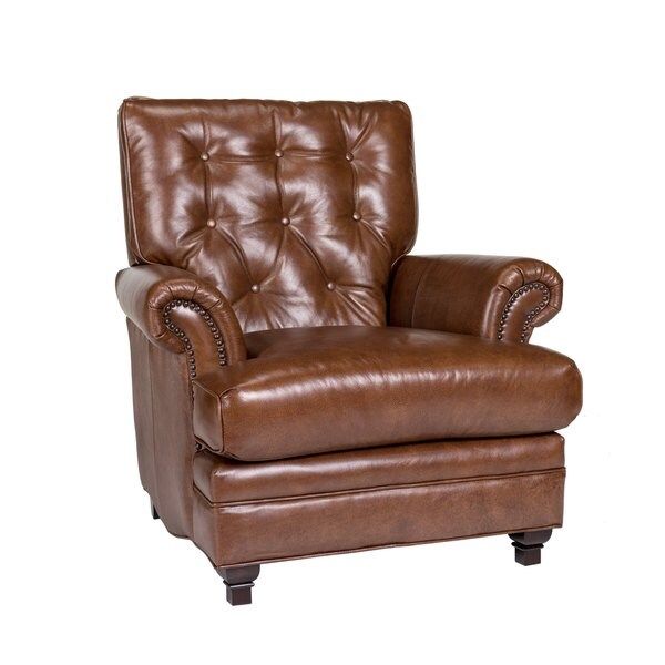 Pablo Fedora Chestnut Leather Chair | Bed Bath & Beyond