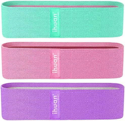 ihuan Resistance Bands for Legs and Butt, 3 Levels Exercise Band, Anti-Slip & Roll Elastic Workou... | Amazon (US)