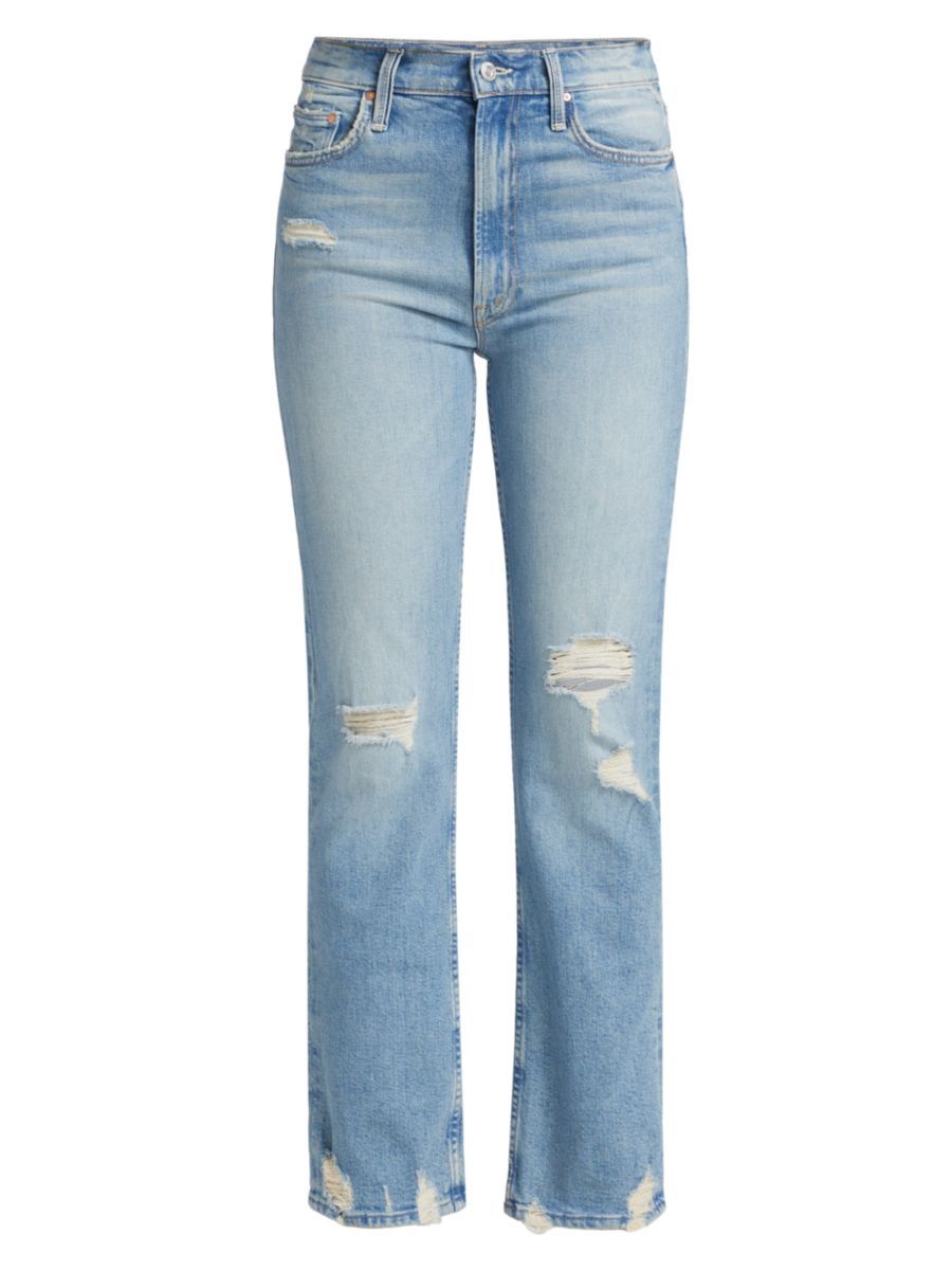 High-Waisted Rider Slim Distressed Jeans | Saks Fifth Avenue