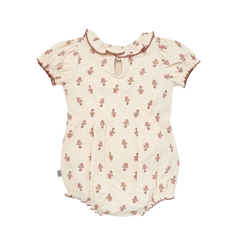 Modern Moments by Gerber Baby Girl Ruffled Bubble Romper, Sizes 0/3 Months - 24 Months | Walmart (US)