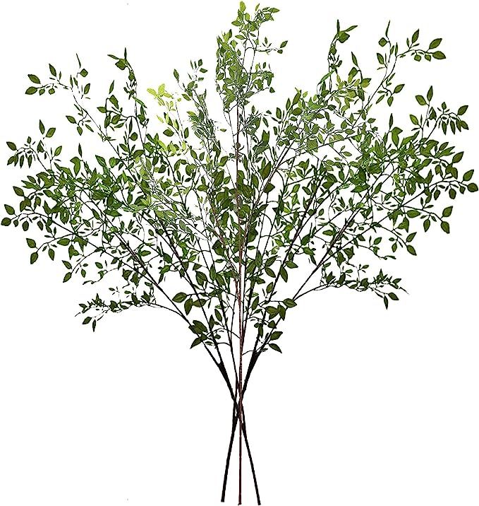 ACJRYO 3Pcs Artificial Greenery Stems, 43.3 Inch Nandina Branches Tall Faux Plant Stems for Vase,... | Amazon (US)