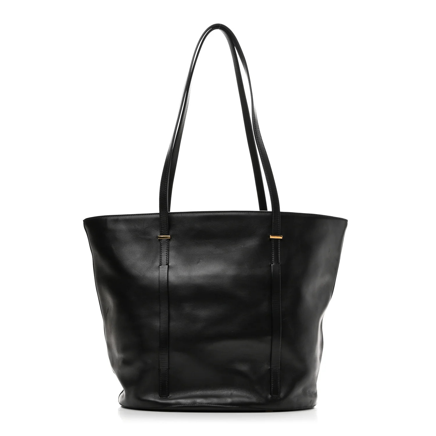 Sleek Calfskin Tote 12 1/2 Black | FASHIONPHILE (US)