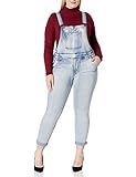 COVER GIRL Women's Size Denim Overalls Bib Strap Button Skinny Fit, Acid wash, Plus 18W | Amazon (US)