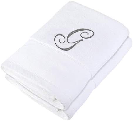 Pack of 2 - 100% Cotton Monogram Initial Bath Towel - Personalized Highly Absorbent Ring Spun Thi... | Amazon (US)