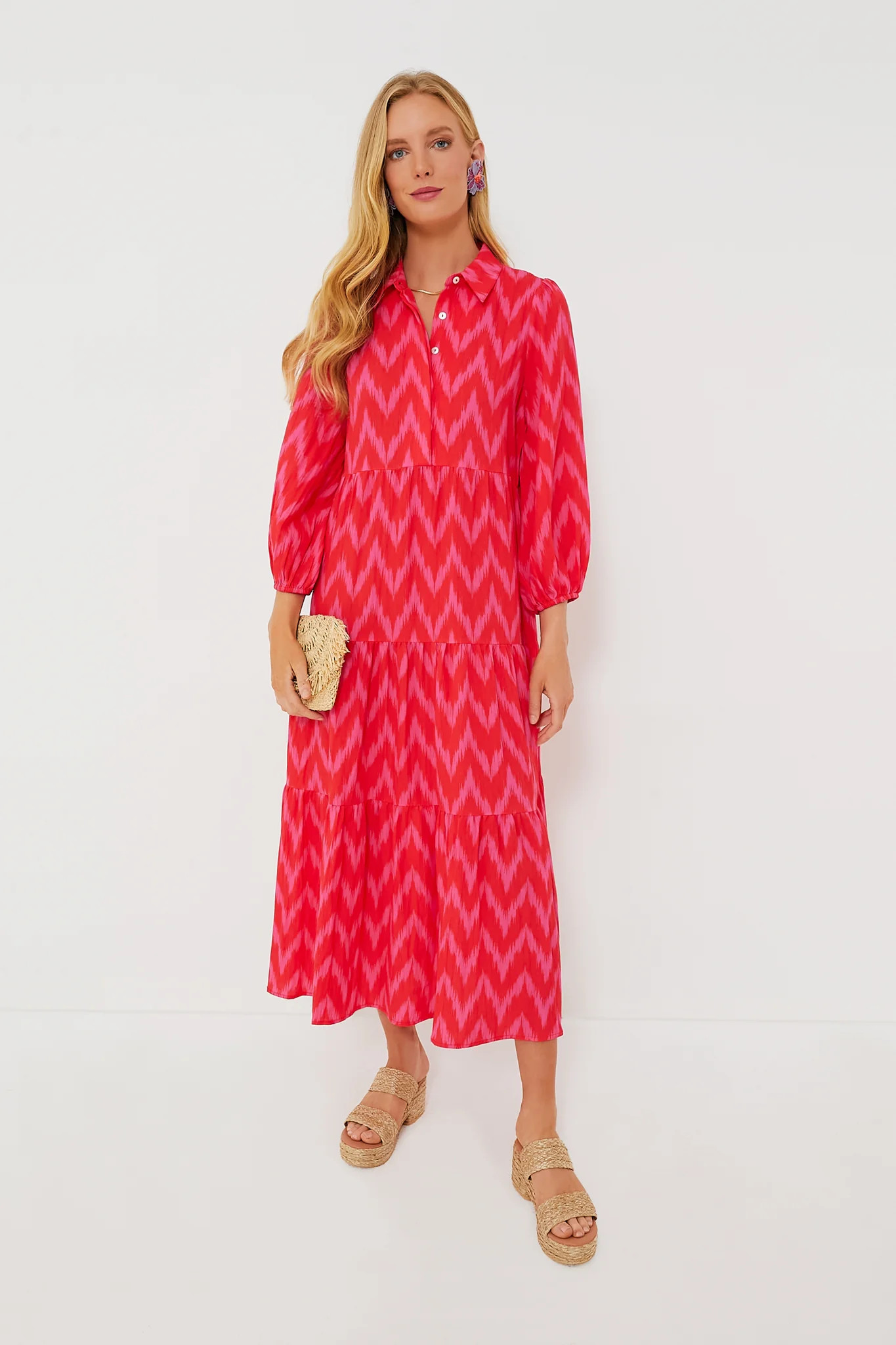 Hot Pink Ikat Mabel Maxi Dress | Tuckernuck (US)