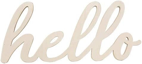 Col House Designs Hello Wooden Script Cutout - Wooden Signs - Modern Home Decor - Apartment Decor... | Amazon (US)