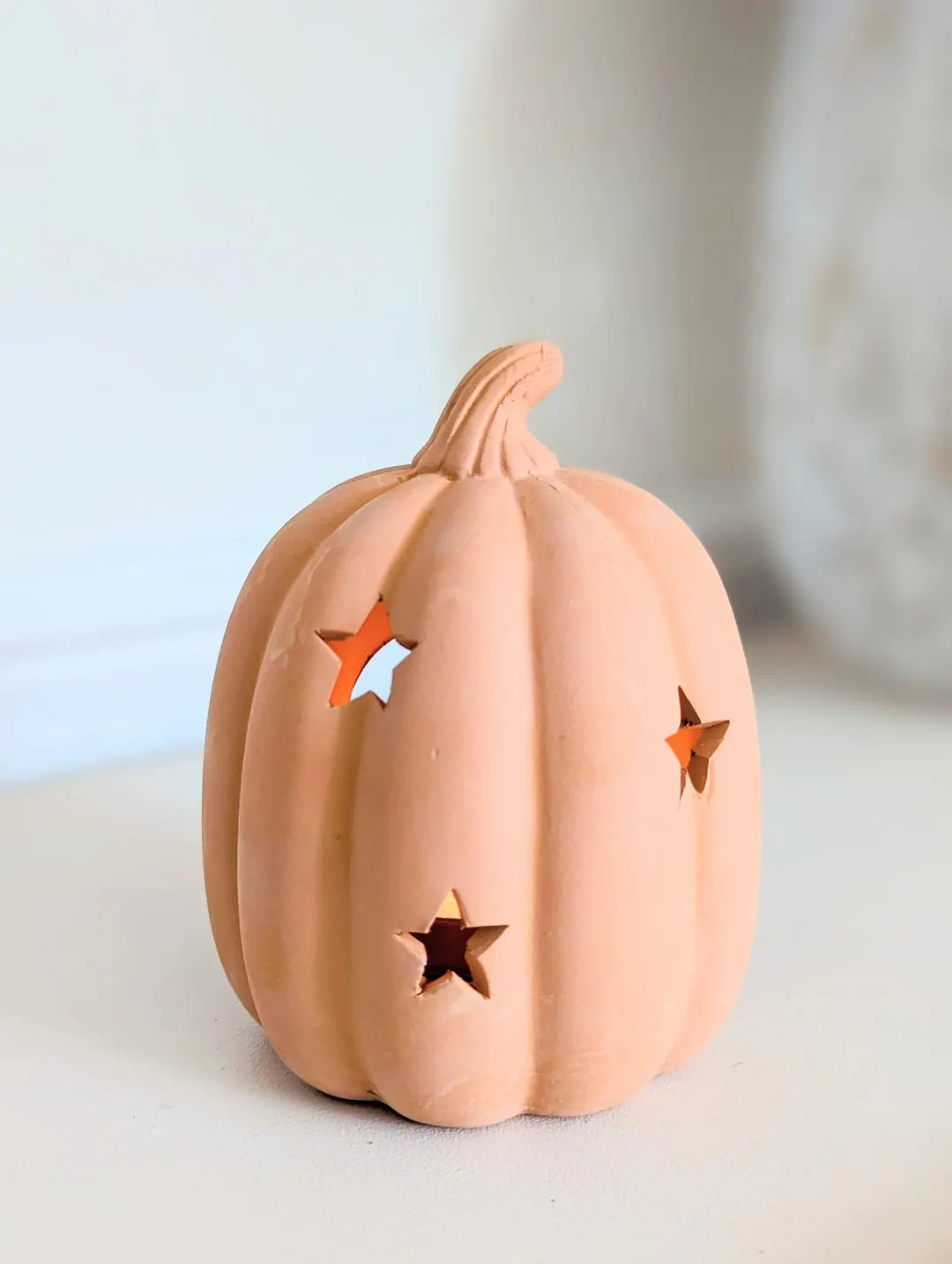 Terracotta Pumpkin Tealight Holder: Autumn Star Lantern - Etsy | Etsy (US)