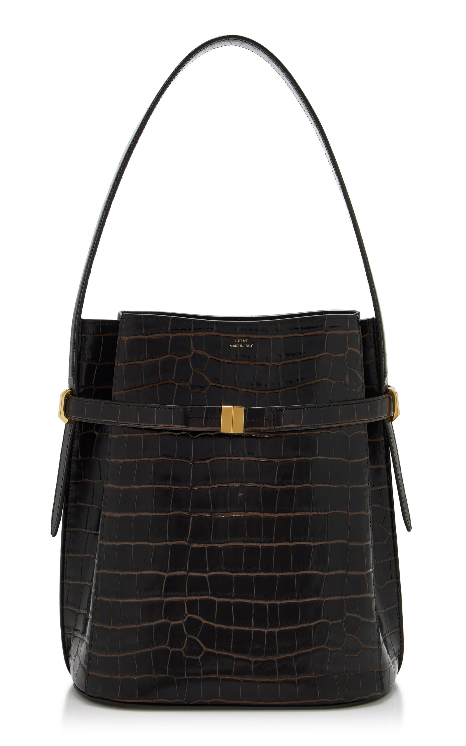 Belted Croco-embossed Bucket Bag | Moda Operandi (Global)