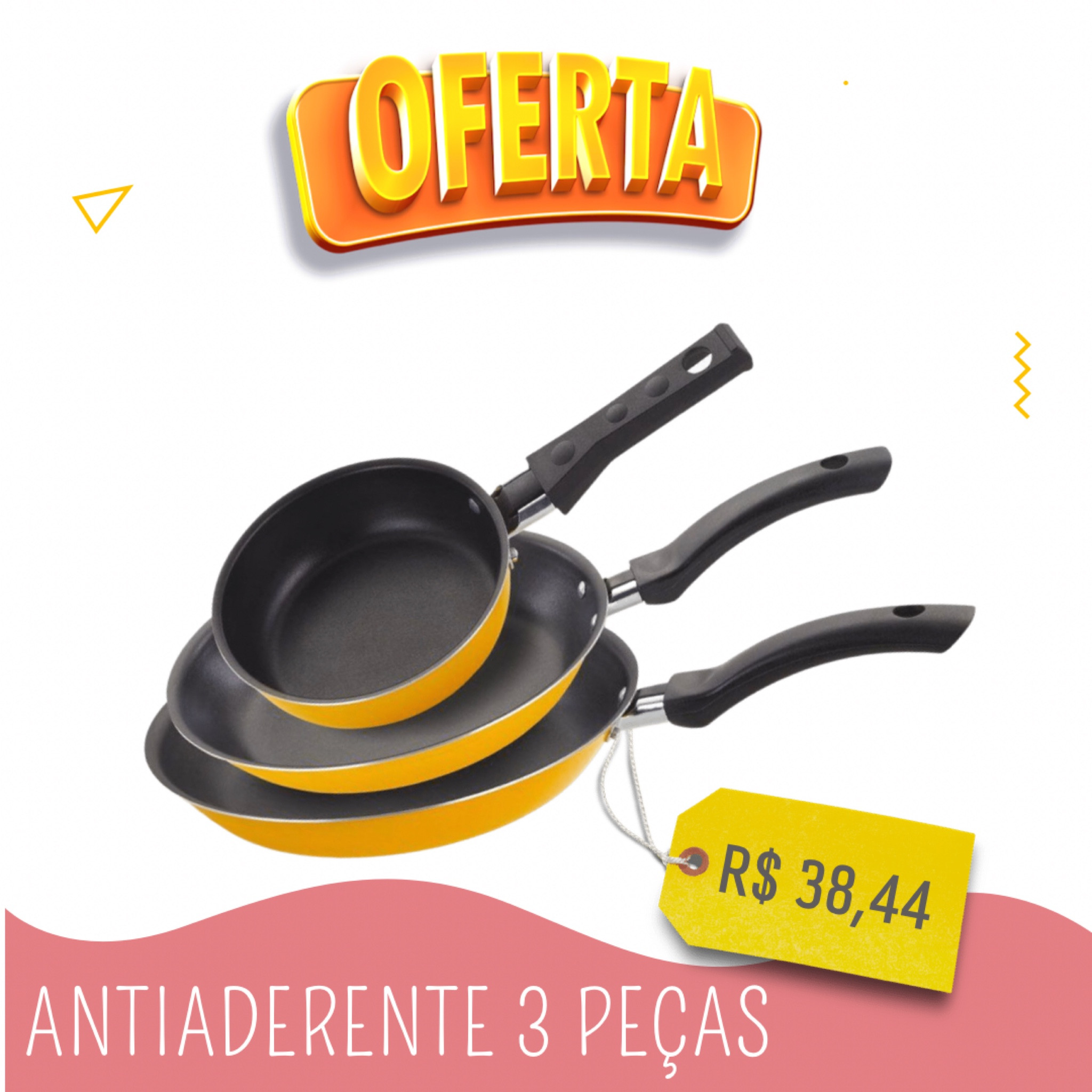 Conjunto de Frigideiras 3 Peças Alumínio Nacional!

Neste conjunto você terá 3 produtos essenciais para qualquer cozinha: 1 Frigideira Francesa com diâmetro 18 cm, 1 Frigideira Francesa com diâmetro 24 cm e 1 Frigideira Ovo com 14 cm de diâmetro.
 
Todas as peças são produzidas em Alumínio com revestimento Antiaderente Techflon em 5 camadas e possuem cabo antitérmico em baquelite para facilitar o manuseio.

Contém 3 frigideiras de:
24 cm
18 cm
14 cm



#LTKkids #LTKfamily #LTKbrasil