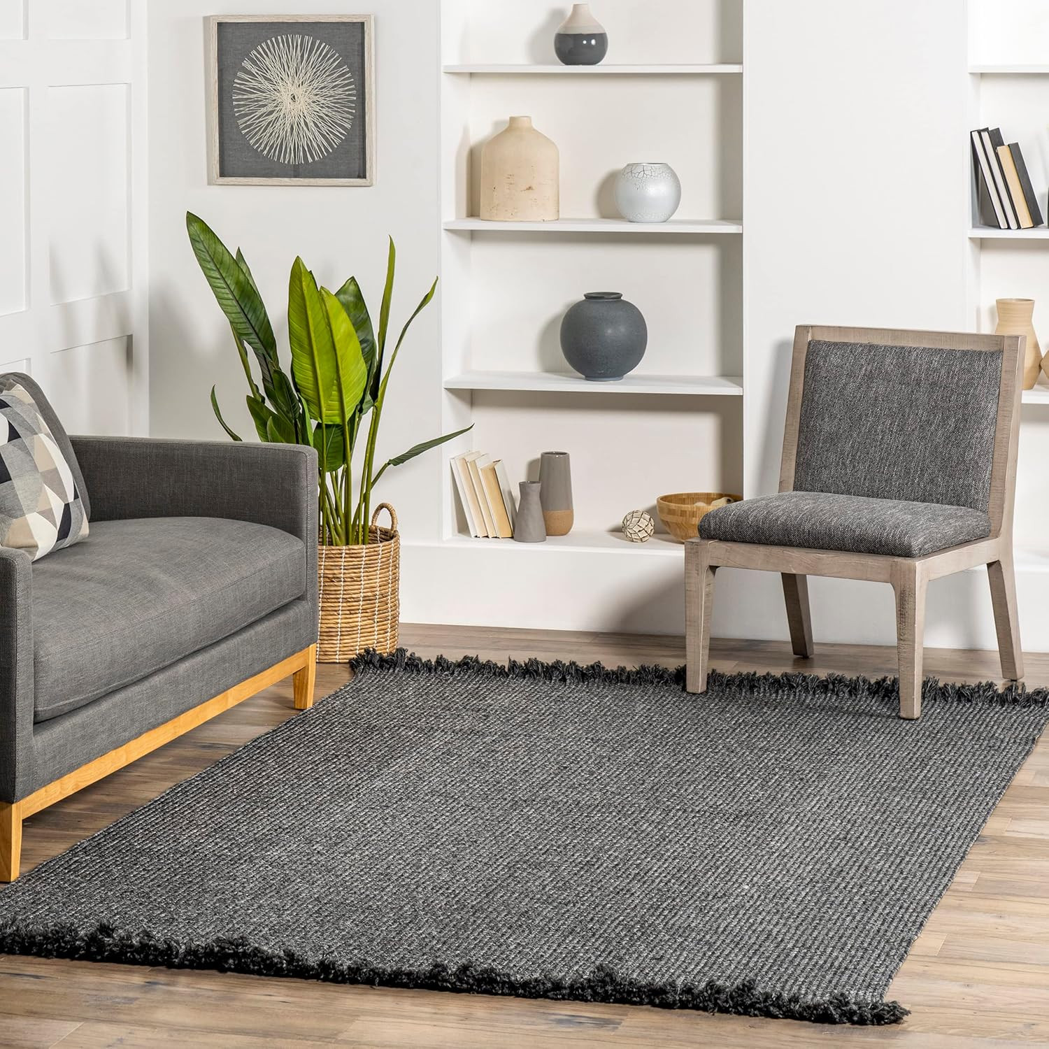 nuLOOM Courtney Braided Indoor/Outdoor Area Rug, 3' x 5', Charcoal | Amazon (US)