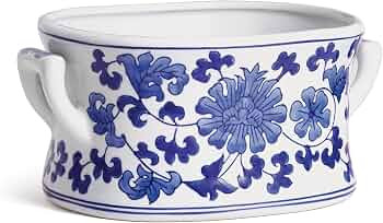 Napa Home & Garden NAPA BB Collection Dynasty Lotus Planter Ceramic, (S), Dust with dry cloth., C... | Amazon (US)