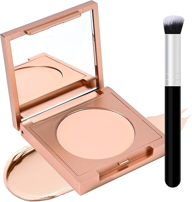 Under Eye Brightener with Brush, Colored Clay CC Undereye Corrector for Dark Circles, Conceal Bri... | Amazon (US)