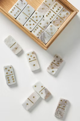 Torrento Marble Dominoes Set | Anthropologie (US)