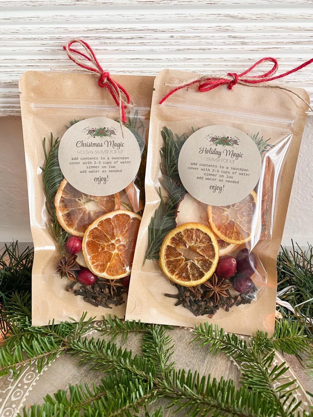 This festive simmer pot kit is such a sweet way to fill your home with the cozy scents of the season! Each handcrafted bundle from OhhHowCharming comes with a beautiful mix of dried citrus, pine sprigs, cranberries, warm spices, and star anise—ready to gift and perfect for creating that nostalgic holiday glow. Just add to a pot of simmering water and let the Christmas magic unfold. #HolidayHome #SimmerPot #LTKHome #GiftIdeas #EtsyFinds #ChristmasDecor

#LTKHome #LTKGiftGuide #LTKHoliday