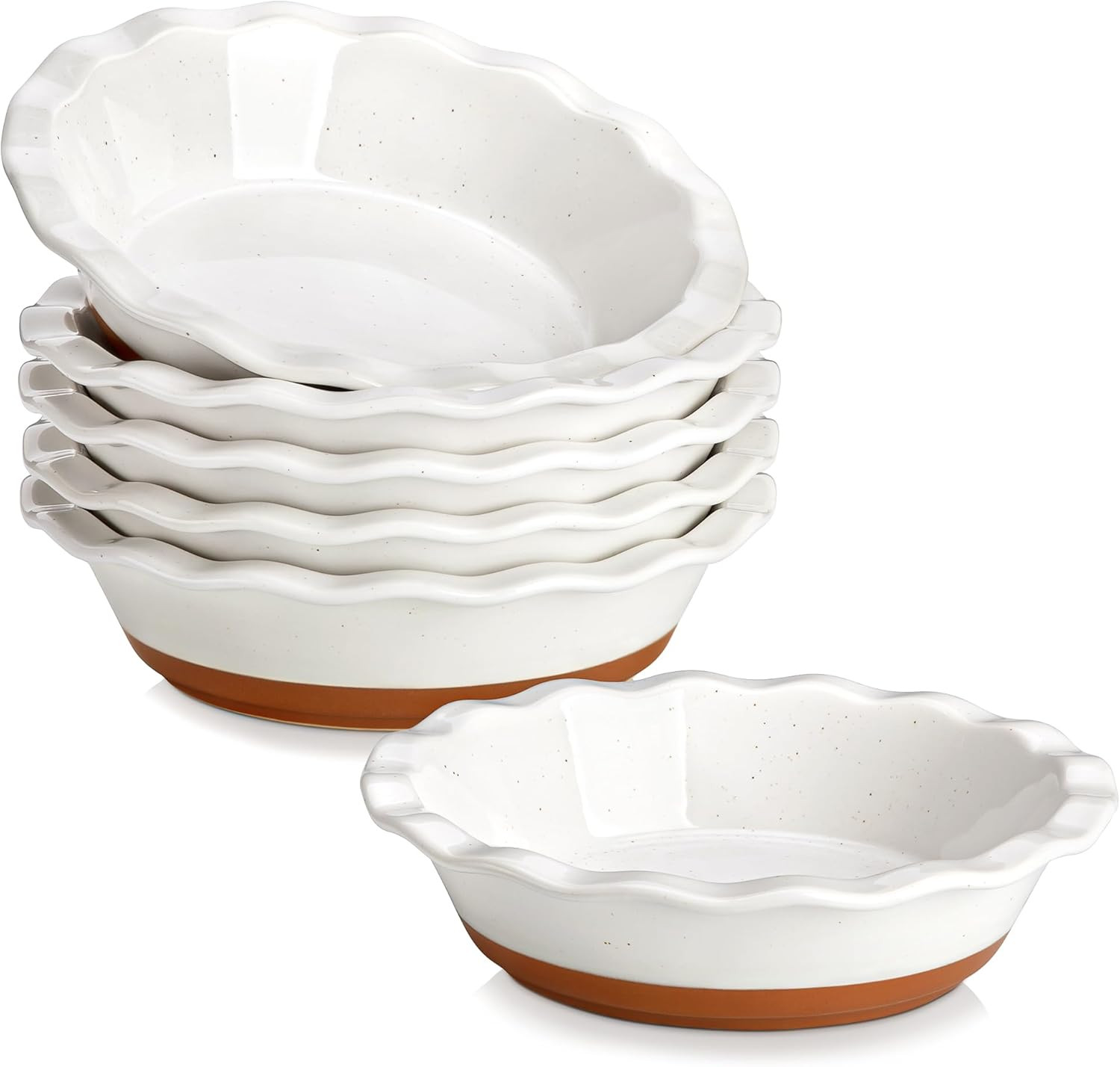MALACASA Pie Pan, 12 OZ Mini Pie Dish Set of 6, Ceramic Pie Dish for Baking, Small Quiche Baking ... | Amazon (US)