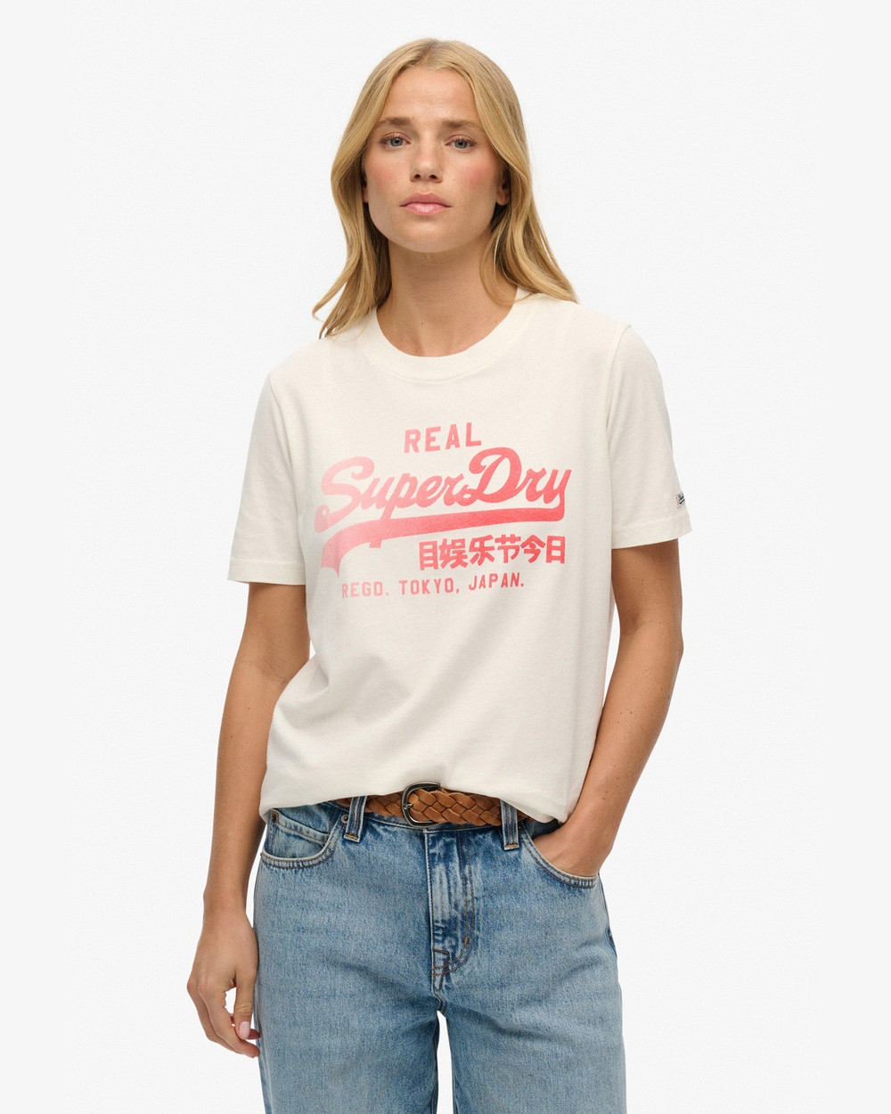 Superdry - Vintage Logo Fade Tee - T-Shirts & Singlets (Winter White) Vintage Logo Fade Tee | THE ICONIC (AU & NZ)