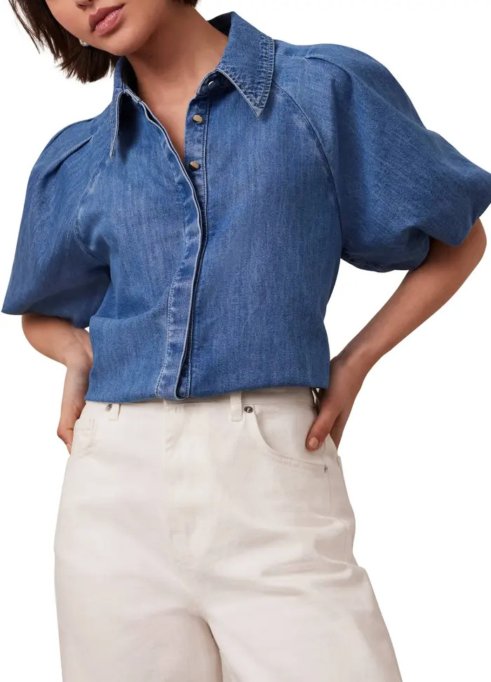 Denim Puff Sleeve Shirt | Nordstrom