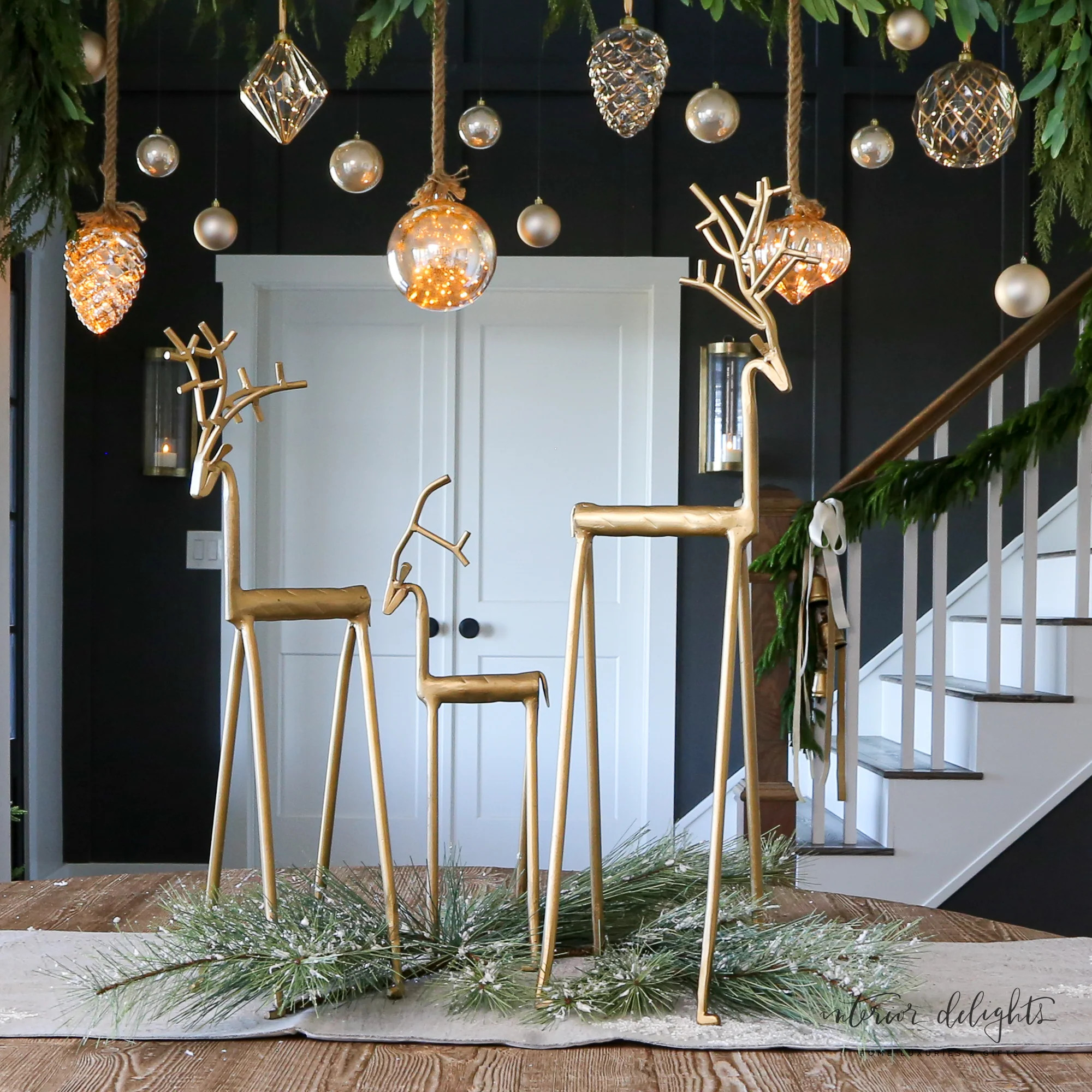 Gold Iron Deer- Set of 3 | Interior Delights