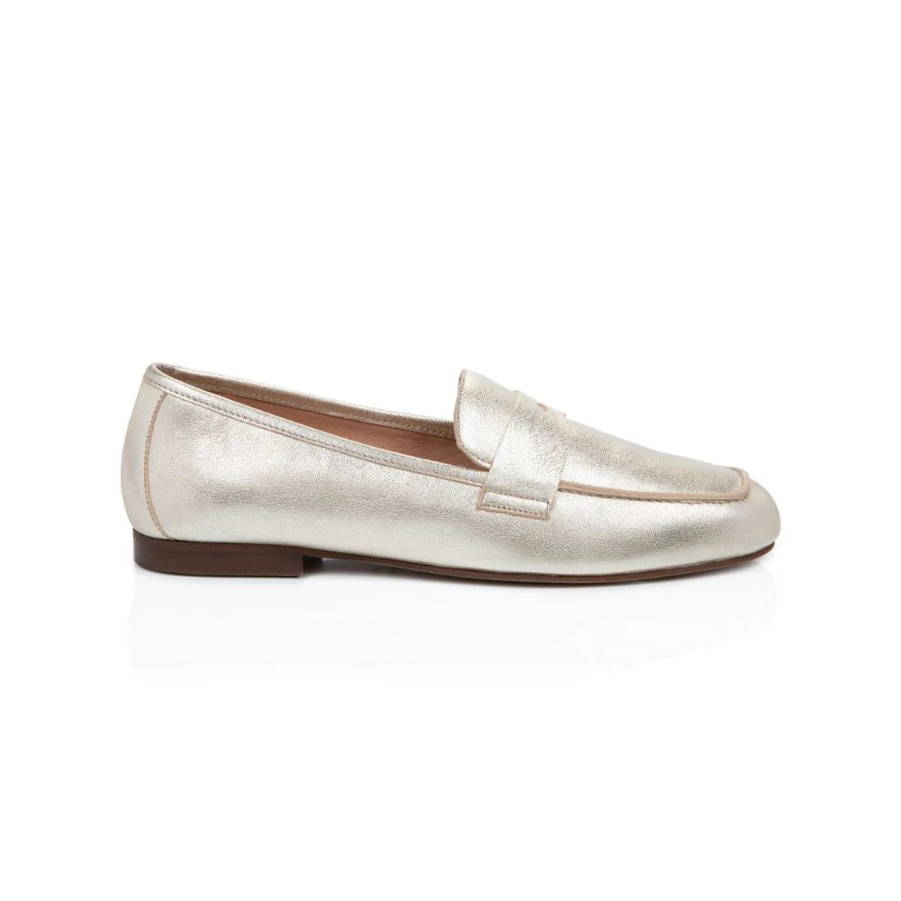 Cece: Gold Metallic Loafers | Air & Grace