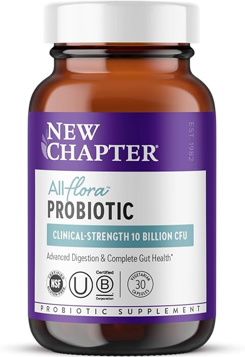 New Chapter All-Flora Probiotic for Advanced Digestion & Complete Gut Health with Prebiotics + Po... | Amazon (US)