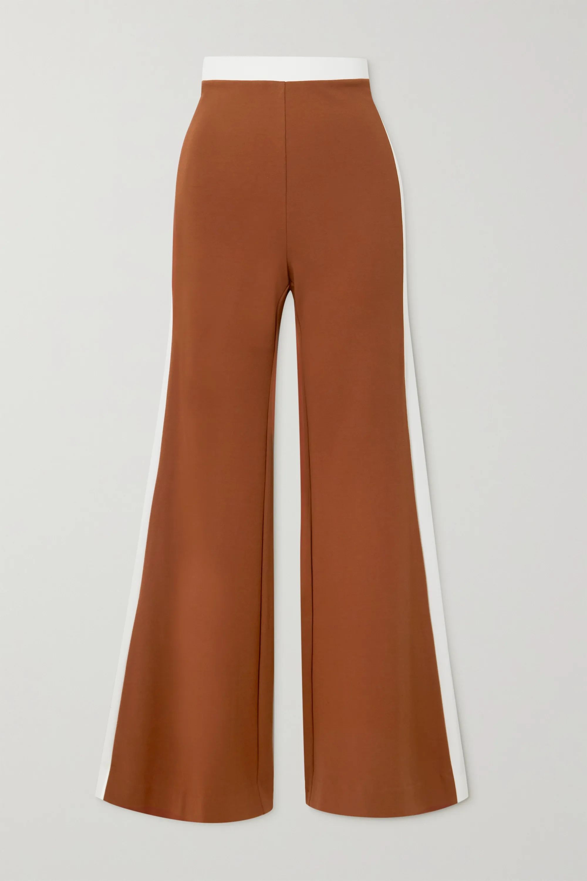 Milo striped stretch-ponte flared pants | NET-A-PORTER (US)