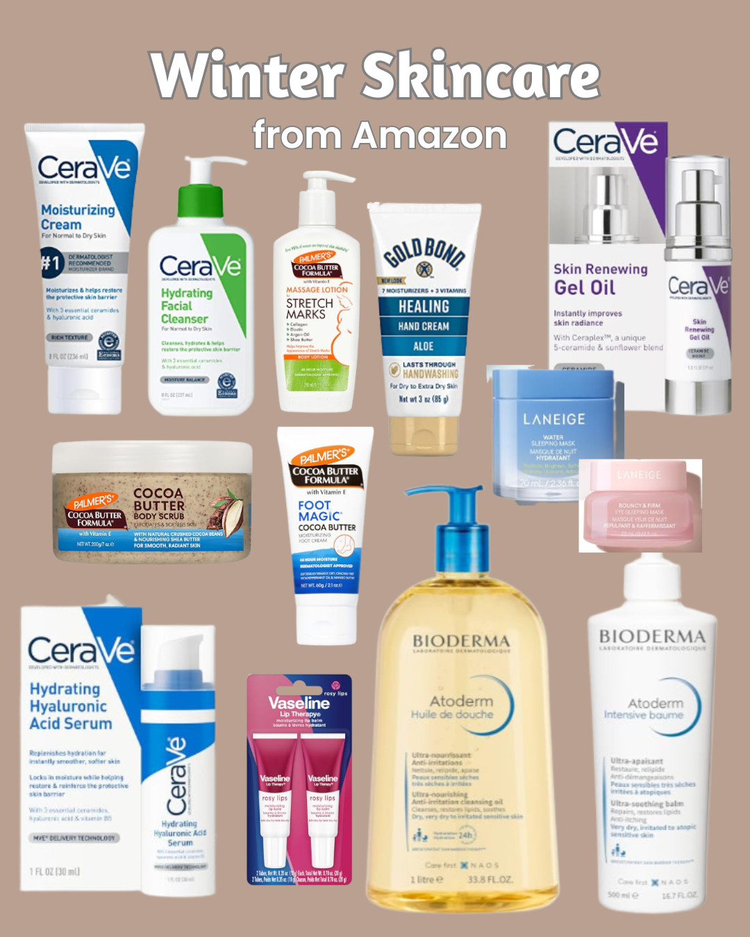 Winter can wreck your skin--especially during these winter blasts. Amazon has a great variety of top moisturizers for skin, lips, feet, and hands. 

 #LTKselfcare #LTKBeauty