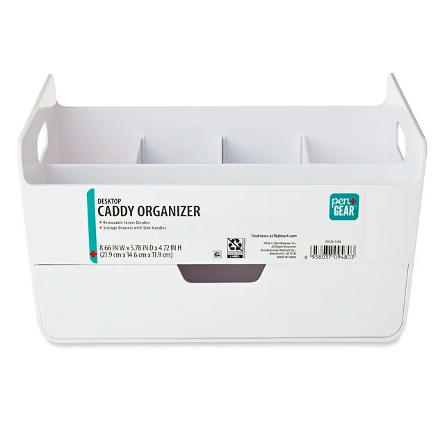 Pen+Gear Plastic Desktop Caddy Organizer, White | Walmart (US)