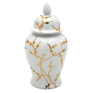 18 in. Gold Branches Temple Jar | The Home Depot