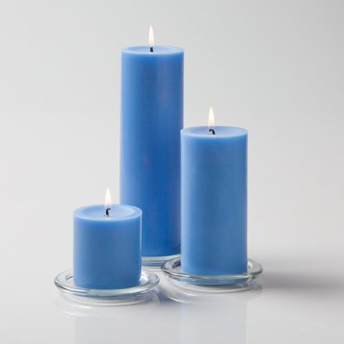 Richland Light Blue Pillar Candles Set of 3 | Amazon (US)