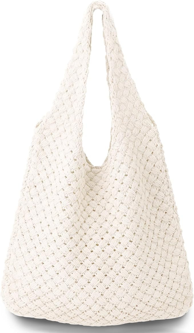 hatisan Crochet Bags for Women Summer Beach Tote Bag Aesthetic Tote Bag Hippie Bag Knit Bag | Amazon (US)