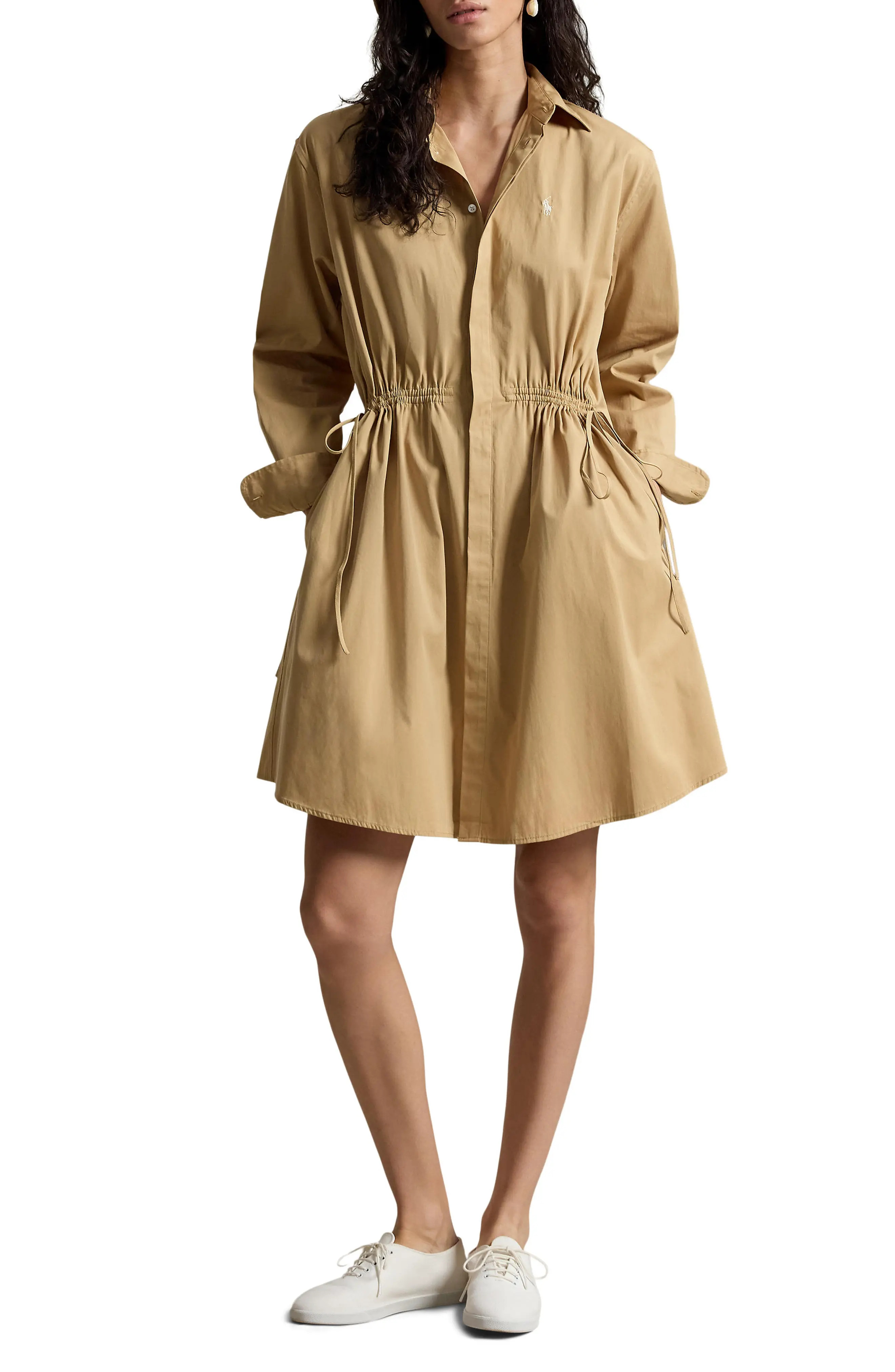 Drawcord Cotton Shirtdress (Women) | Nordstrom | Nordstrom