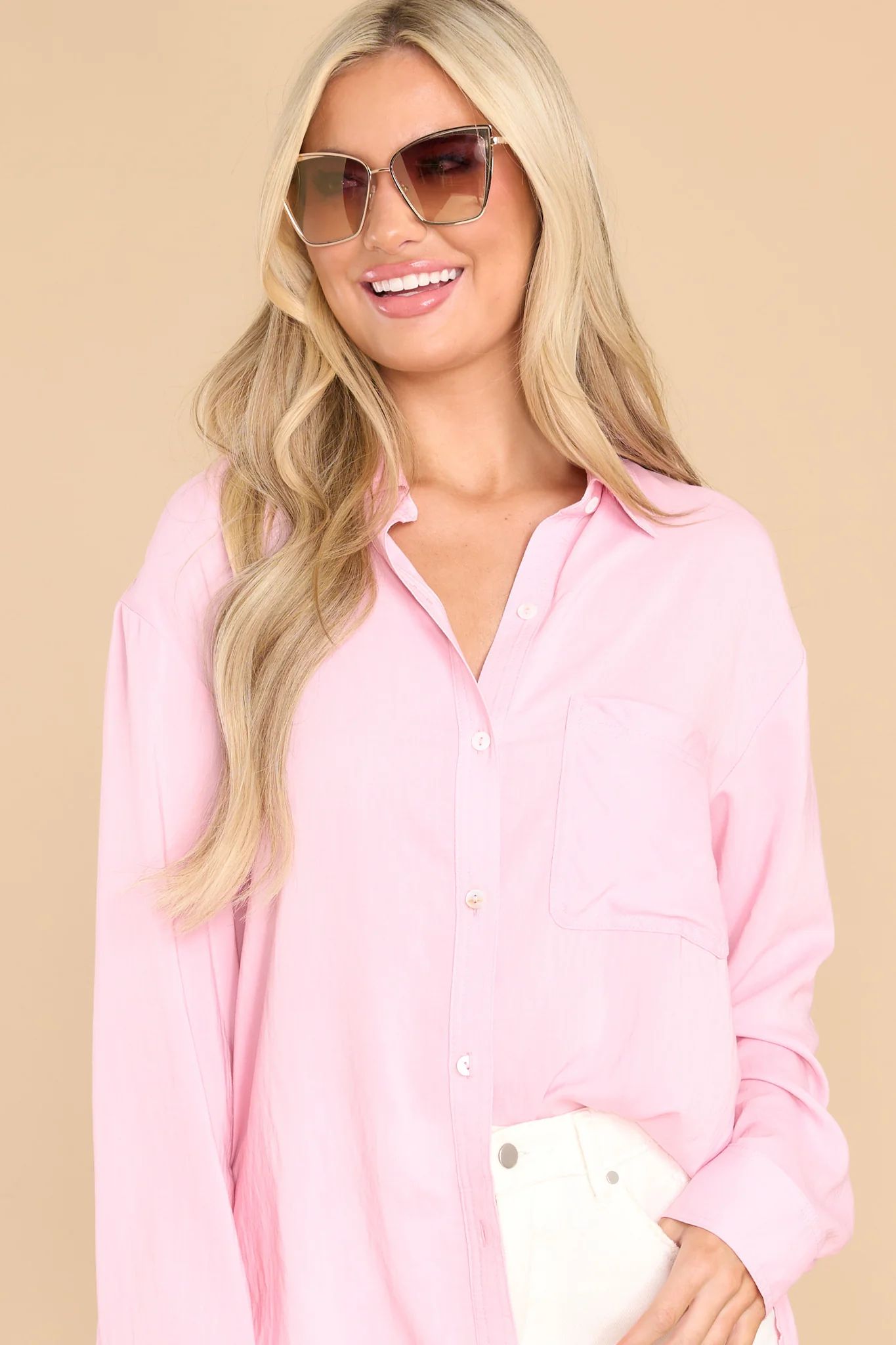 Sincerely Brilliant Pink Top | Red Dress 
