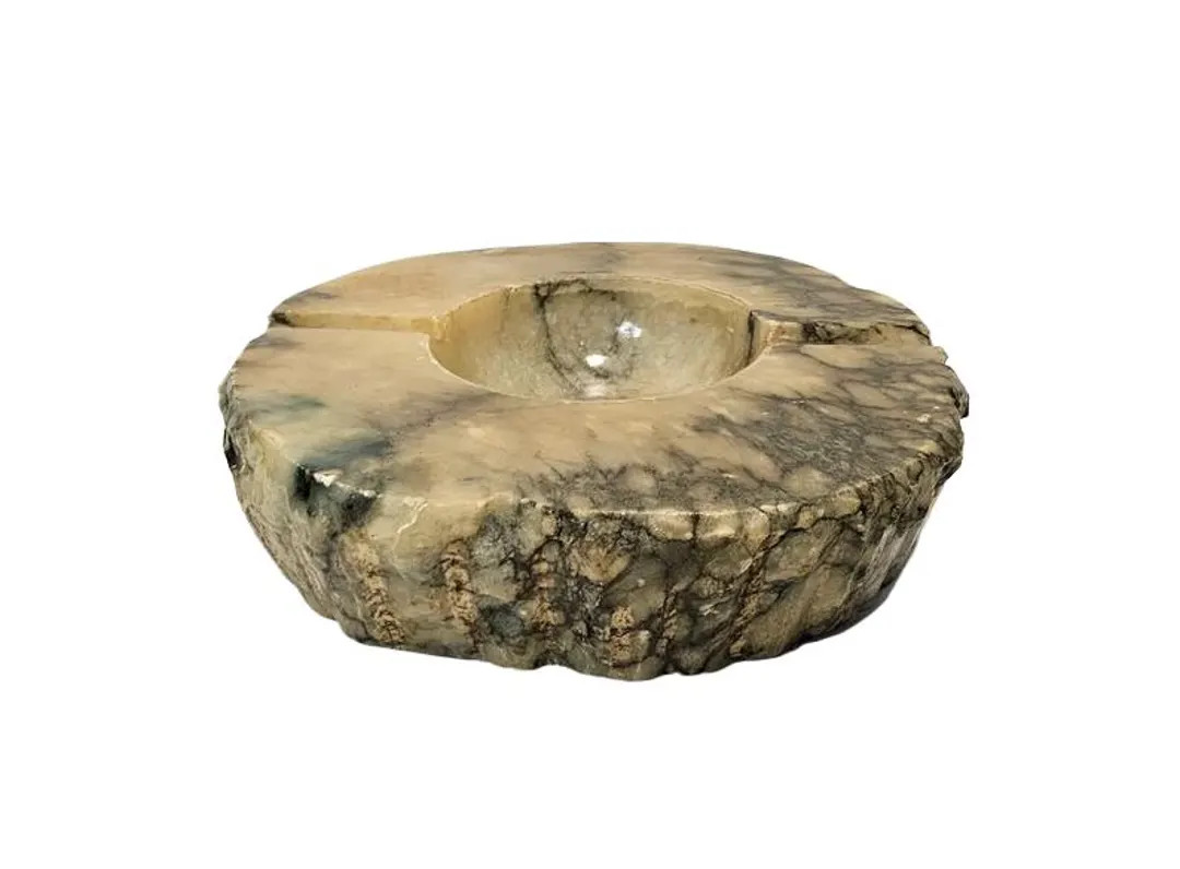 Vintage Hand Carved Alabaster Ashtray - Mid Century Stone Ashtray - Etsy | Etsy (US)