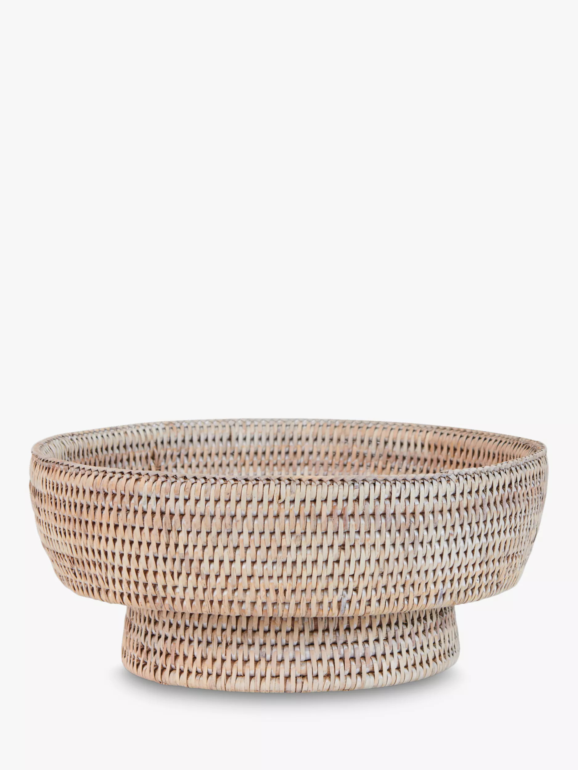 Neptune Ashcroft Rattan Fruit Bowl, 30cm, Natural/White Washed | John Lewis (UK)
