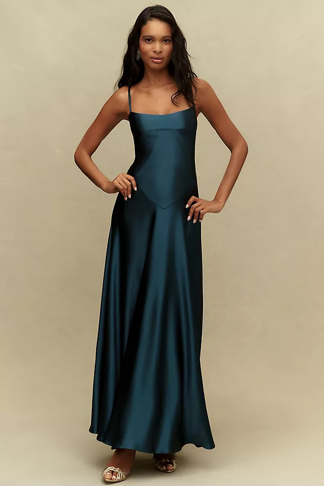 Emmy Satin Corset Maxi Dress | Anthropologie (US)