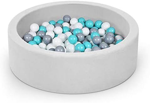 nowilt Foam Ball Pit- Gray Ball Pit for Kids 36x11 with 200 Colored 2.75" Plastic Balls. Ball Pit... | Amazon (US)