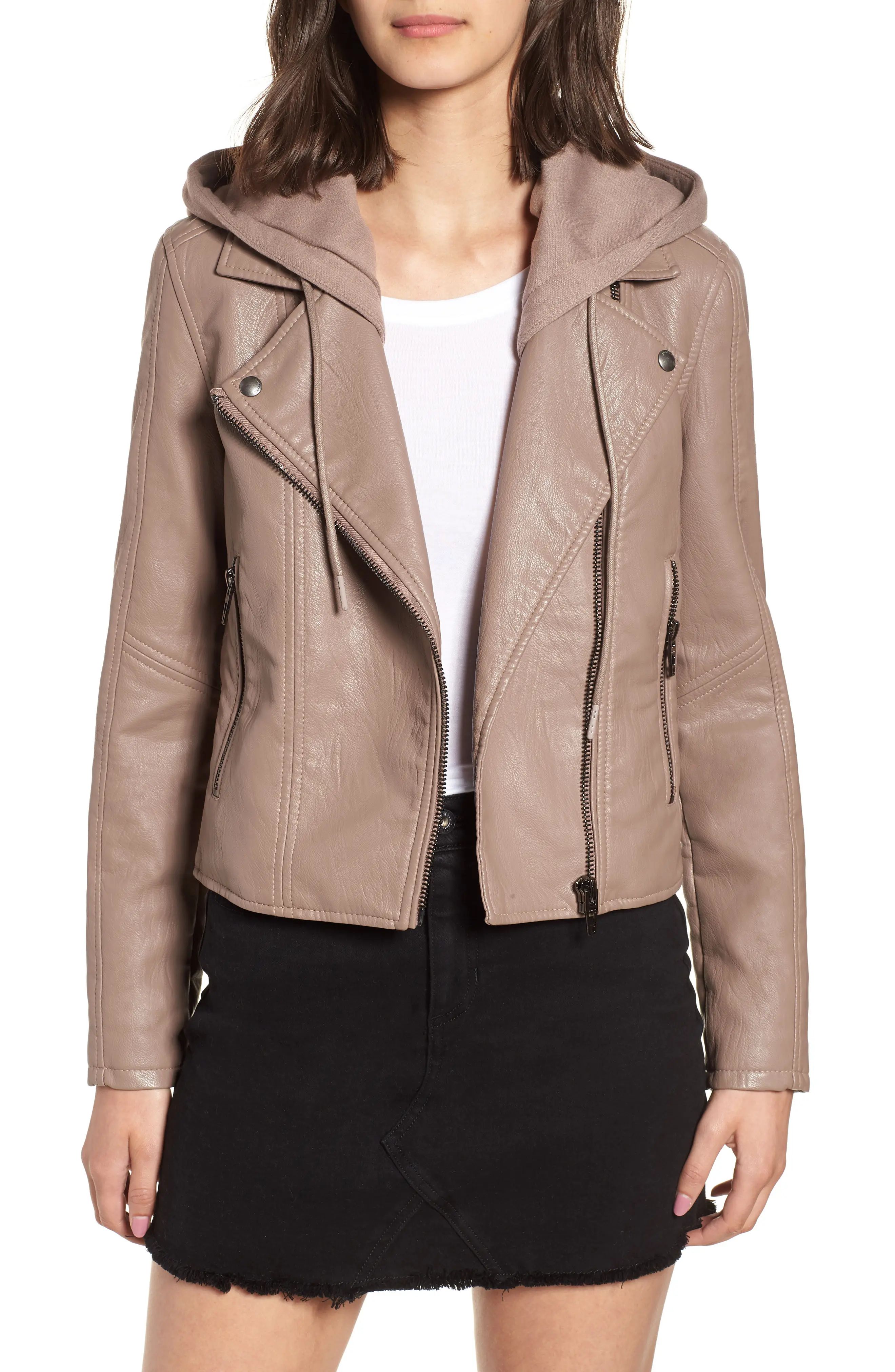 BLANKNYC Meant to Be Moto Jacket with Removable Hood | Nordstrom