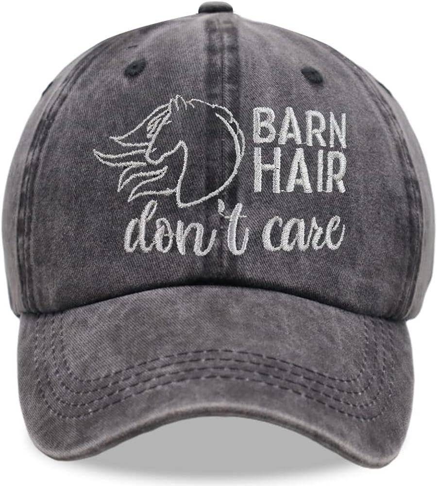 Barn Hair Don't Care Hat, Embroidered Adjustable Wash Cotton Baseball Cap, Horse Lovers Gifts for... | Amazon (US)