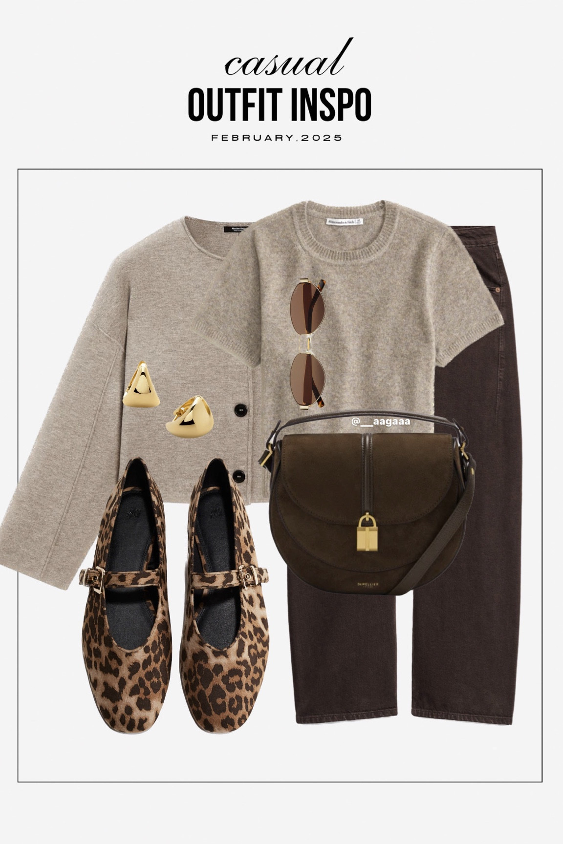 Casual outfit inspo (Massimo Dutti Cropped Knit Jacket, Abercrombie Crew Sweater Tee, Zara MID-RISE SLOUCHY BELT LOOP JEANS $50, H&M Mary Jane Flat $30, DeMellier London The Siena Saddle, FREYRS
EYEWEAR SOHO Sunglasses, Monica Vinader Tapered Small Hoop Earrings)

#LTKWatchNow #LTKNYFW #LTKMostLoved