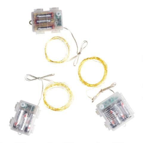 Pier Place Amber Sparkle LED Battery Operated String Lights | World Market