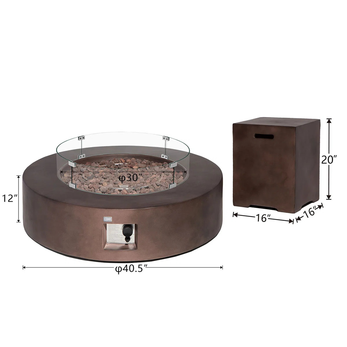 Kinzie Round Concrete Propane Smokeless Fire Pit Table | Wayfair North America