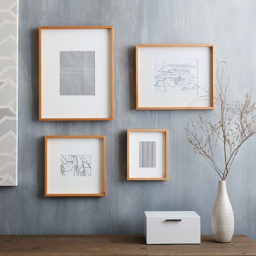 Thin Wood Gallery Frames - Wheat | West Elm (US)