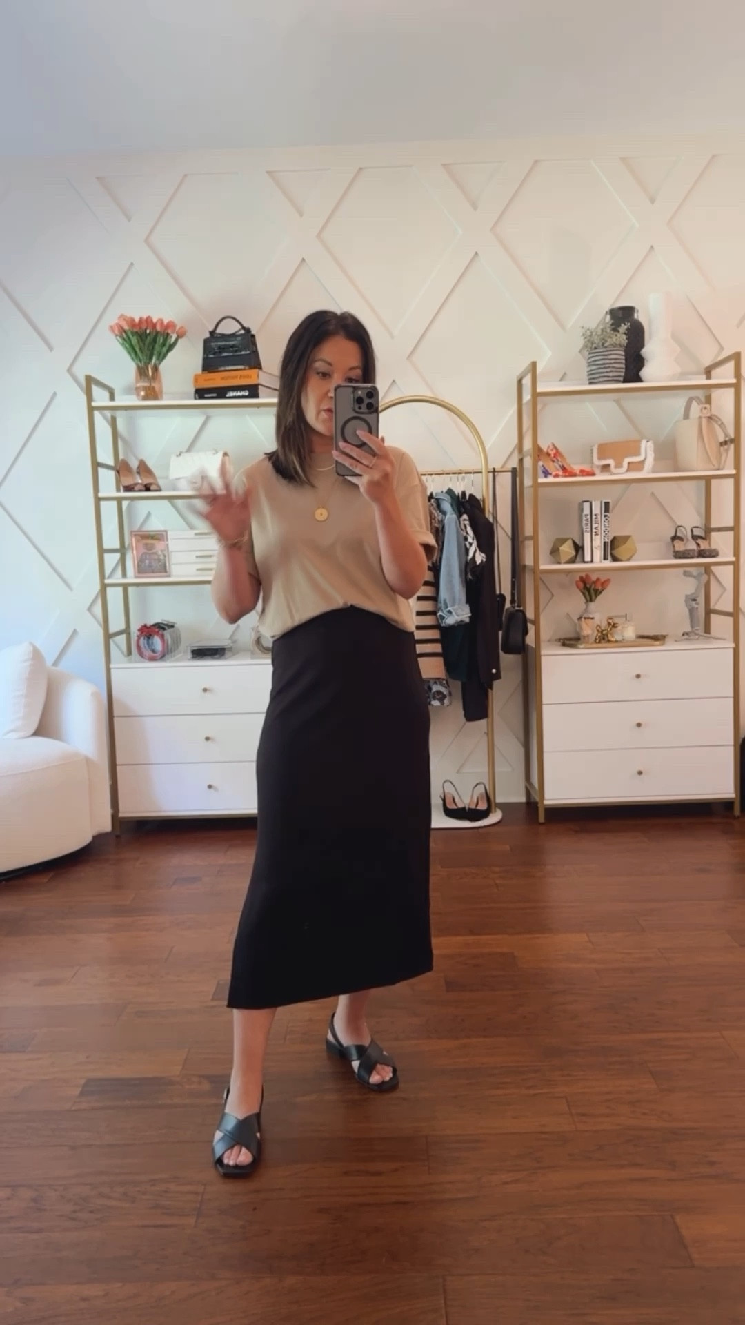 My favorite purchase of the year! I am mad I didn’t buy it at the beginning of the summer! A closet staple that is so versatile - wearing an xs in tee and skirt 

#LTKOver40 #LTKVideo #LTKStyleTip