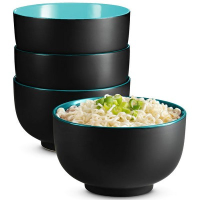 Kook Ceramic Ramen Noodle Bowls, 34 oz, Set of 4, Turquoise | Target