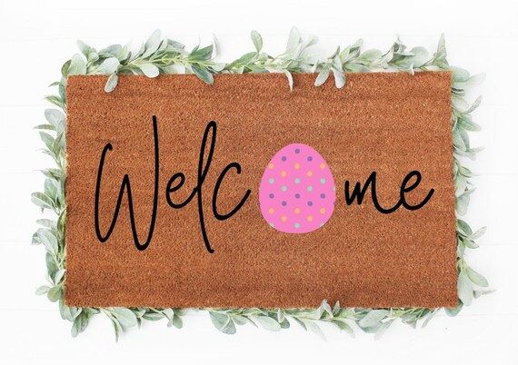 Welcome Easter Egg Doormat  Easter Egg Doormat  Spring | Etsy | Etsy (US)