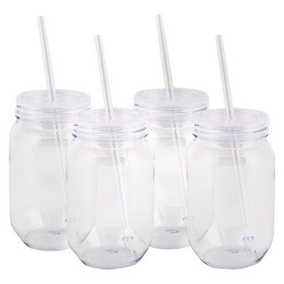 4ct Plastic Mason Jars | Target