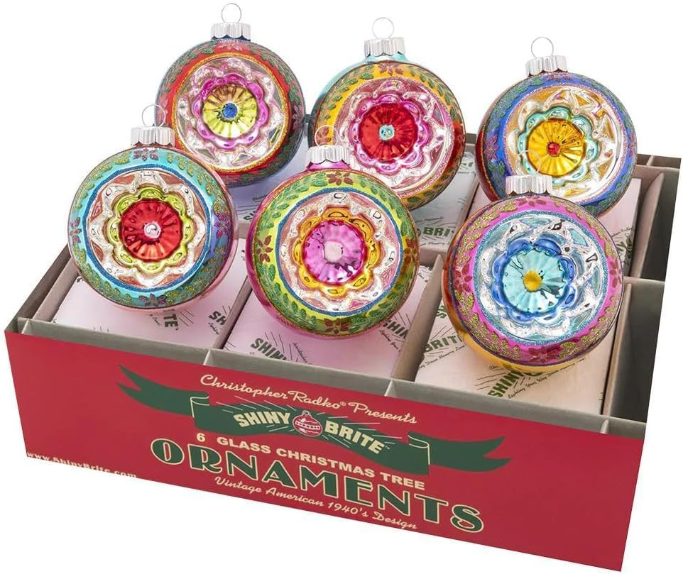 Christmas Confetti Decorated Reflector Rounds 3.25" Set of 6 | Amazon (US)