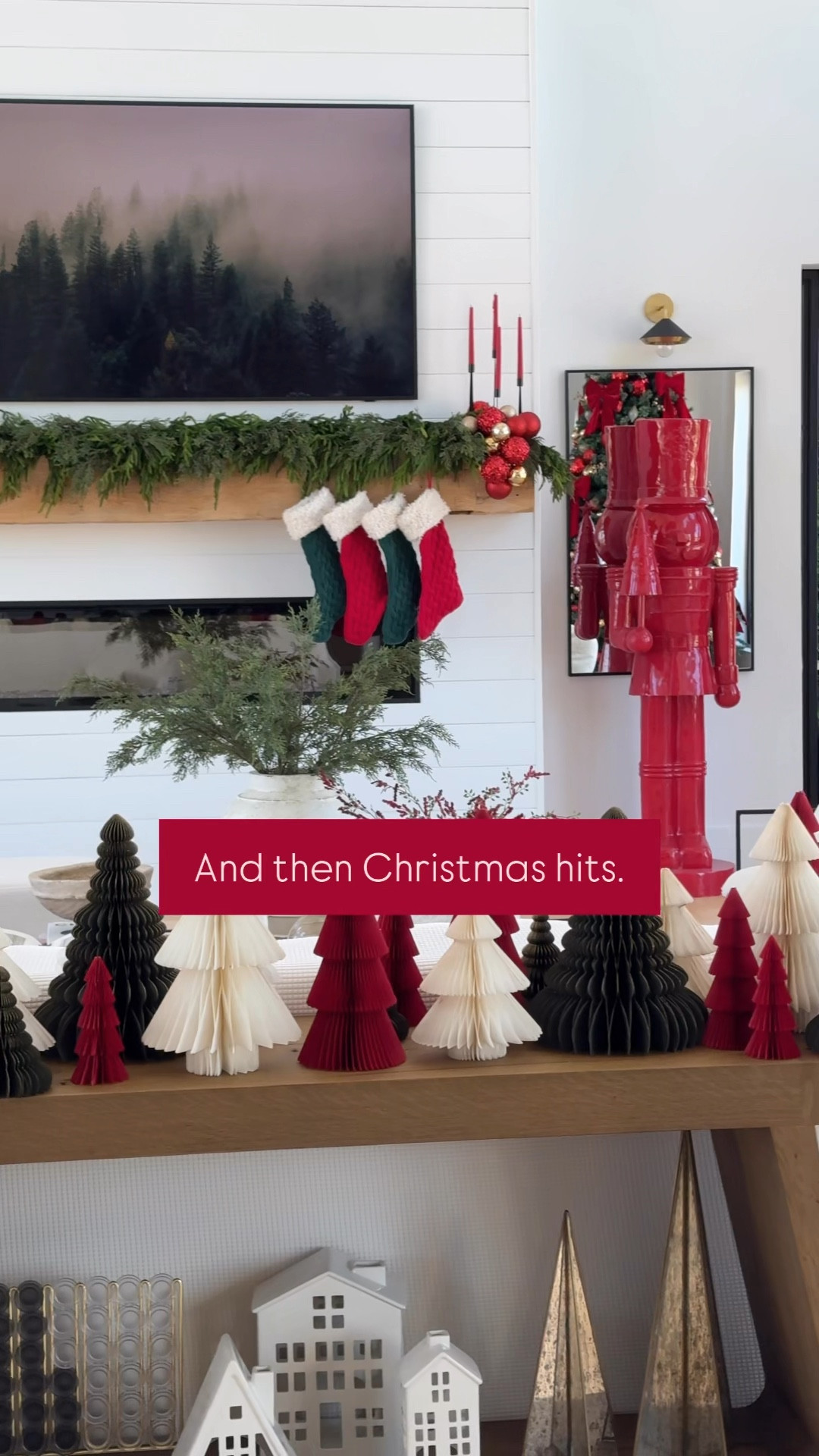 Boring beige mom all year... but when Christmas hits, it’s game on! Bring on the red, green, and gold, twinkling lights, festive decor, and ALL the holiday cheer!

Anyone else flip the switch when the holidays arrive?

#Christmas #holidaydecor #allmodern #wayfair #Walmart #target

#LTKVideo #LTKHoliday #LTKHome
