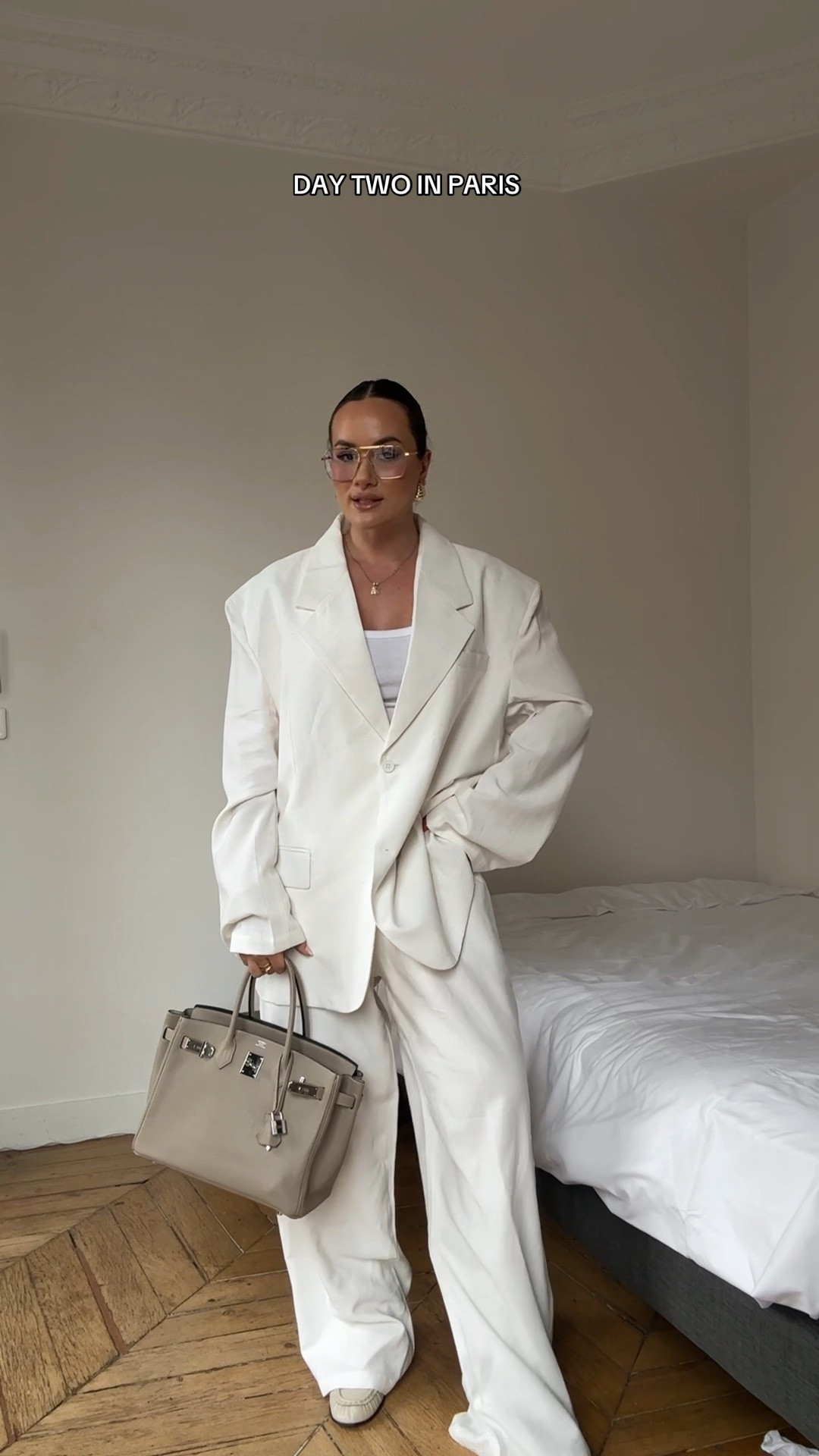 Chic white blazer set for spring in Paris - love the oversized fit! 

#LTKSeasonal #LTKgrwm #LTKootd