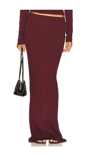 Maxi Soft Jersey Skirt in Oxblood | Revolve Clothing (Global)